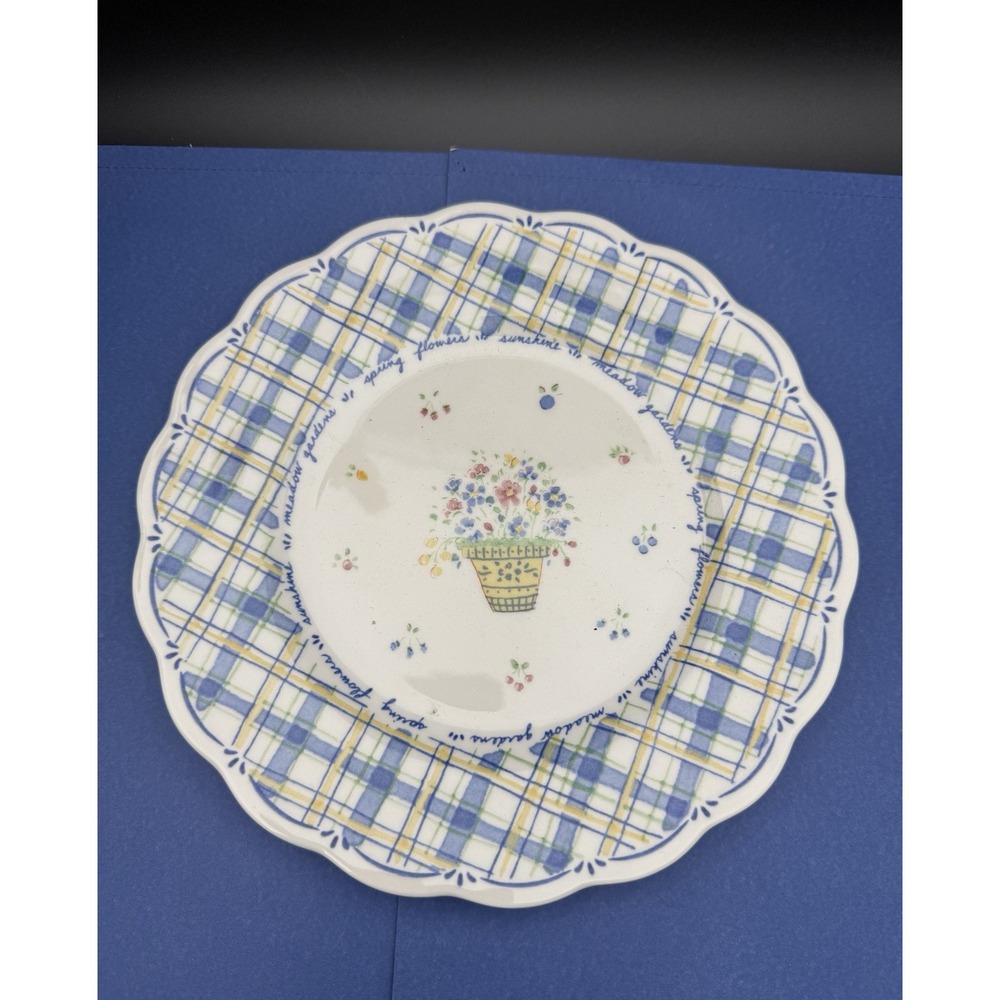 Nikko Dena's Garden Set of Four Salad Plates 8" green yellow blue Red 1998 New - Picture 11 of 17